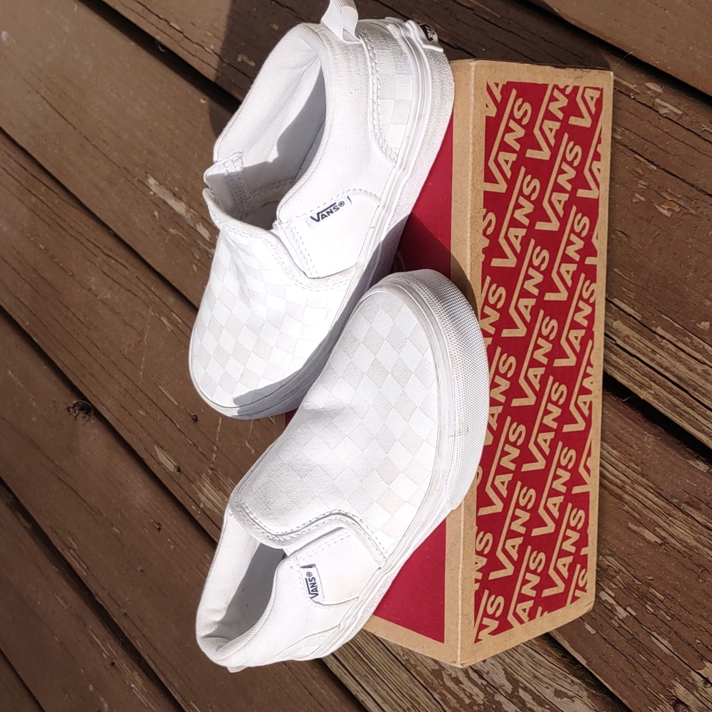 VANS slip on style, white, size 1